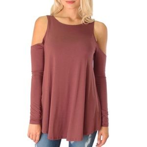 Lyss Loo Open Shoulder Long Sleeve Shirt